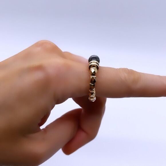 NWT Wool + Pepper Co. Beaded Stackable Ring - Picture 5 of 5